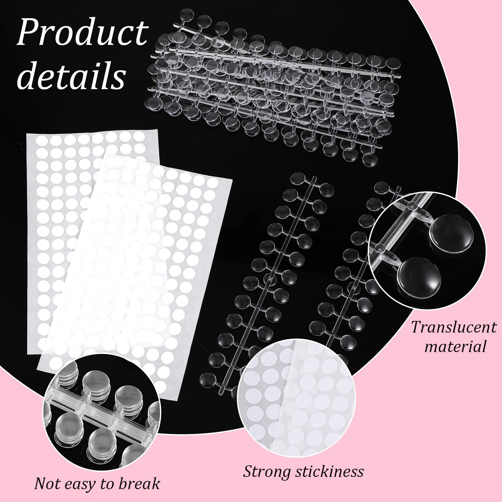240pcs Nail Polish Swatch Dots, Round Transparent Nail Art Color Display Char…