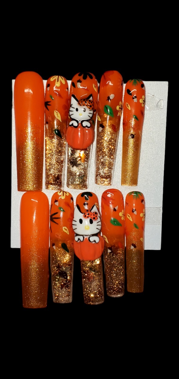 FALL Hello Kitty Press On Nails Handmade Aquarium