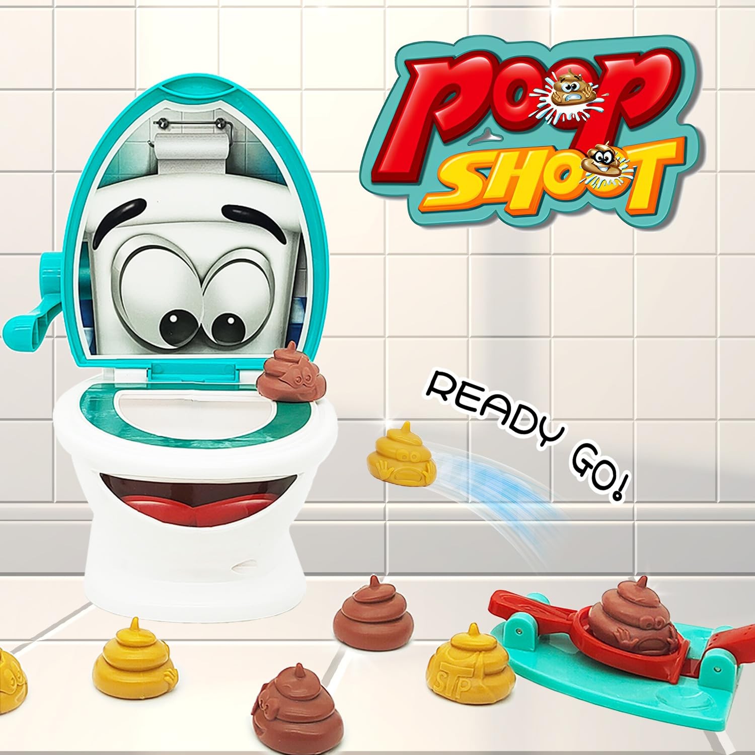 Anemeeoke Poop Family Game – Funny Shooting – Fast and Medium, White