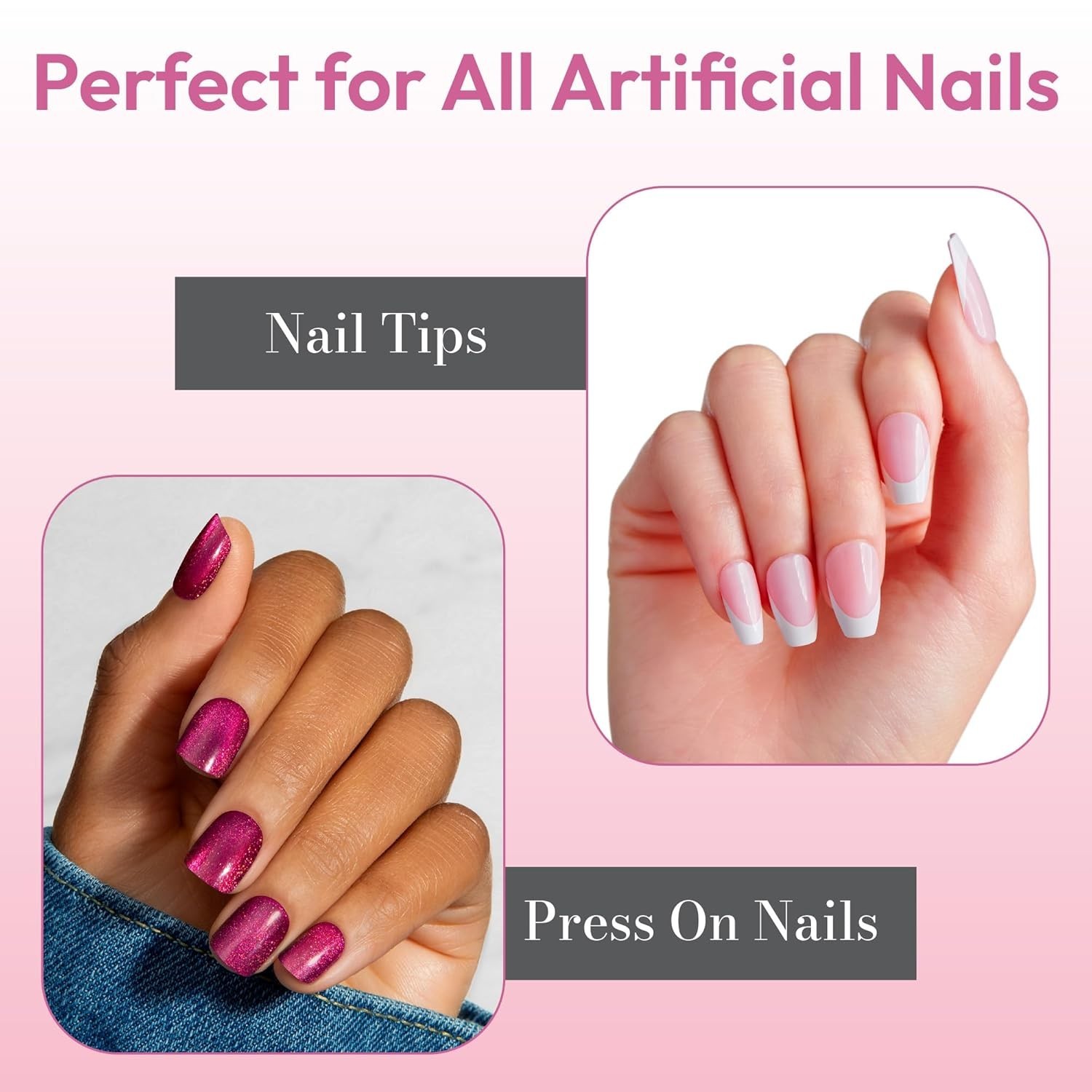 Pro Nail Glue 5-Pack | Fast-Drying, Super Strong, Water-Resistant, Easy Appli…