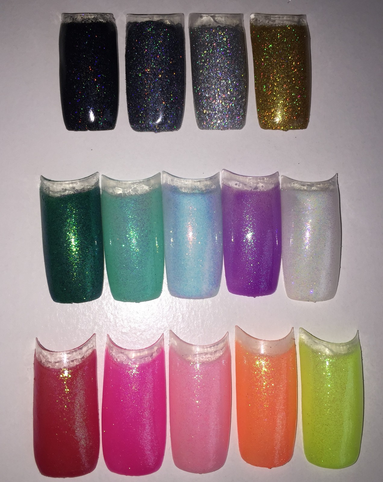 Holographic Nail Glitters Powder 14 pieces SET Iridescent Mermaid Effect Glitter