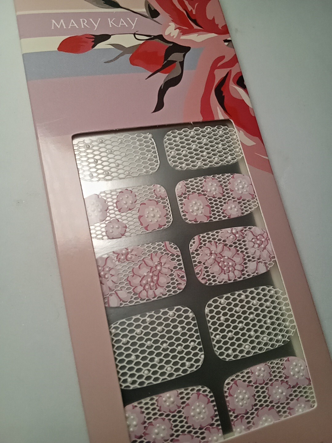 Mary Kay Nail Appliques Fingernail Stickers Into the Garden Flowers Pink & White