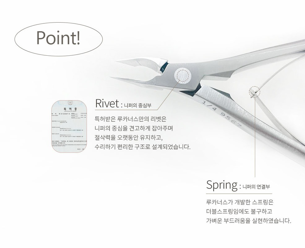LUCANUS Premium H Cuticle Nipper Professional Manicure Nail Care Tool K-Beauty