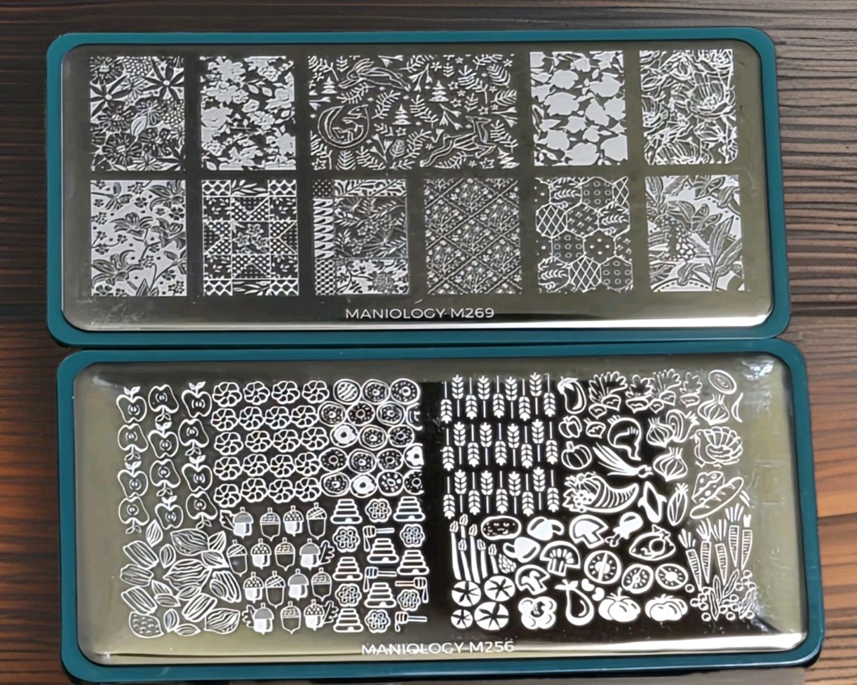 HTF Maniology Nail Stamping Plates Lot M256 Fall Harvest M269 Linen Retired