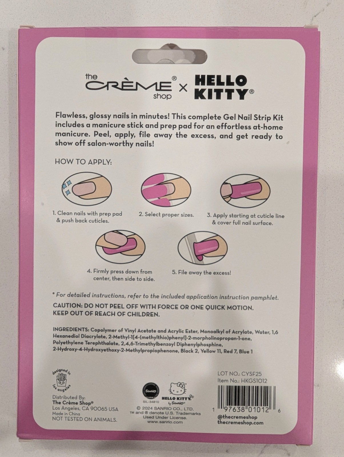 2x – The Crème Shop x Hello Kitty Gel Nail Strip Kit 32 Pieces Starlight Cutie
