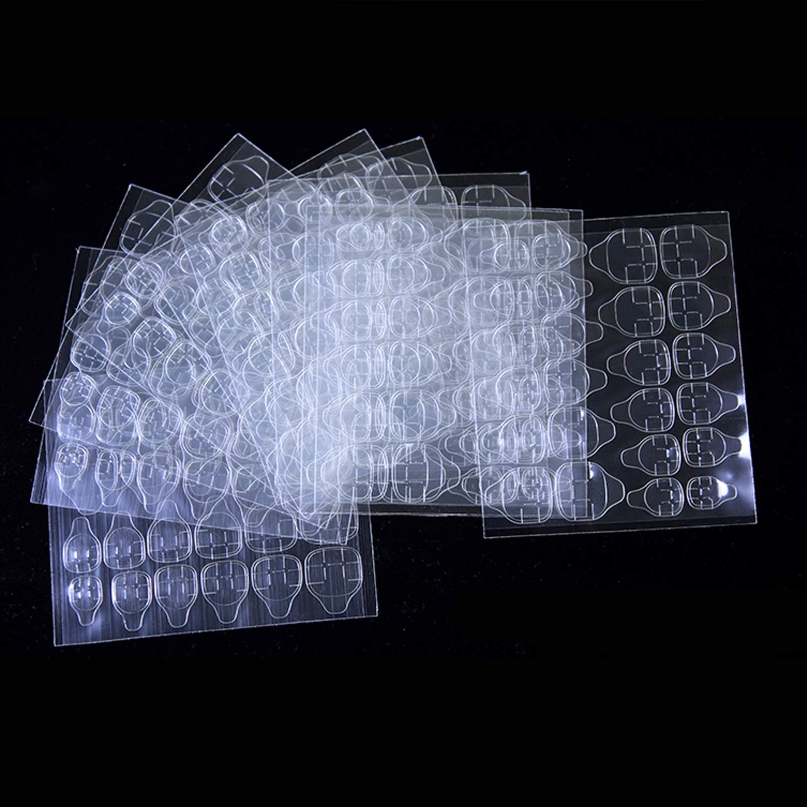 240PCS (10Sheets) Transparent Double-Side Glue Nail Sticker Adhesive Flexible…