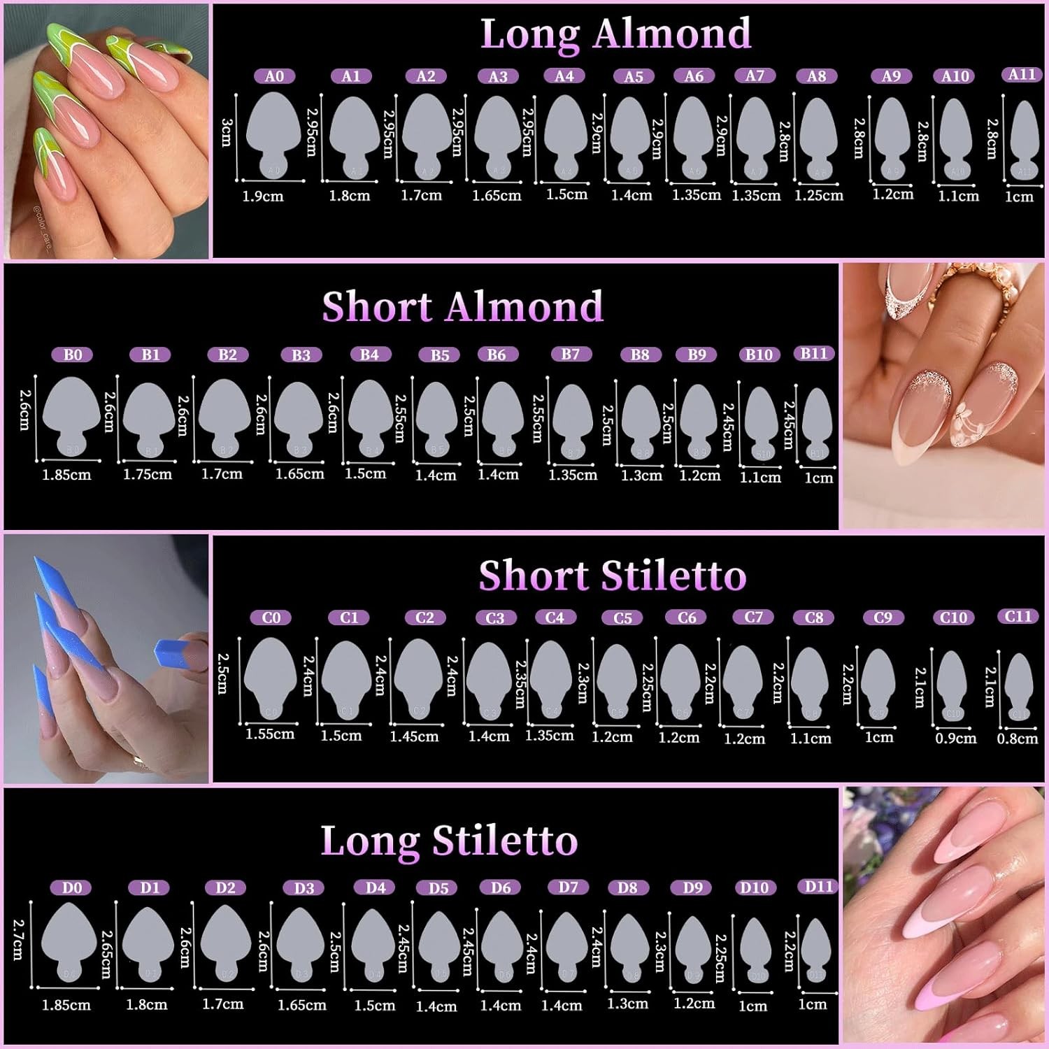 BOMOQING 288PCS Nail Dual Forms for French Nails, Dual Nail Forms Molds Acryl…