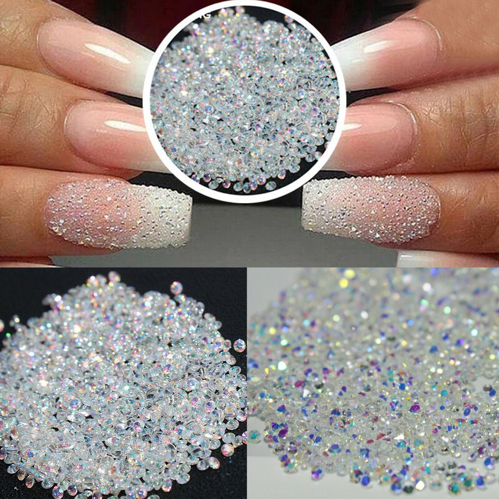 5000PC DIY Micro Crystal 3D Nail Art Zircon Rhinestone 1.2mm Beads Decor Sticker