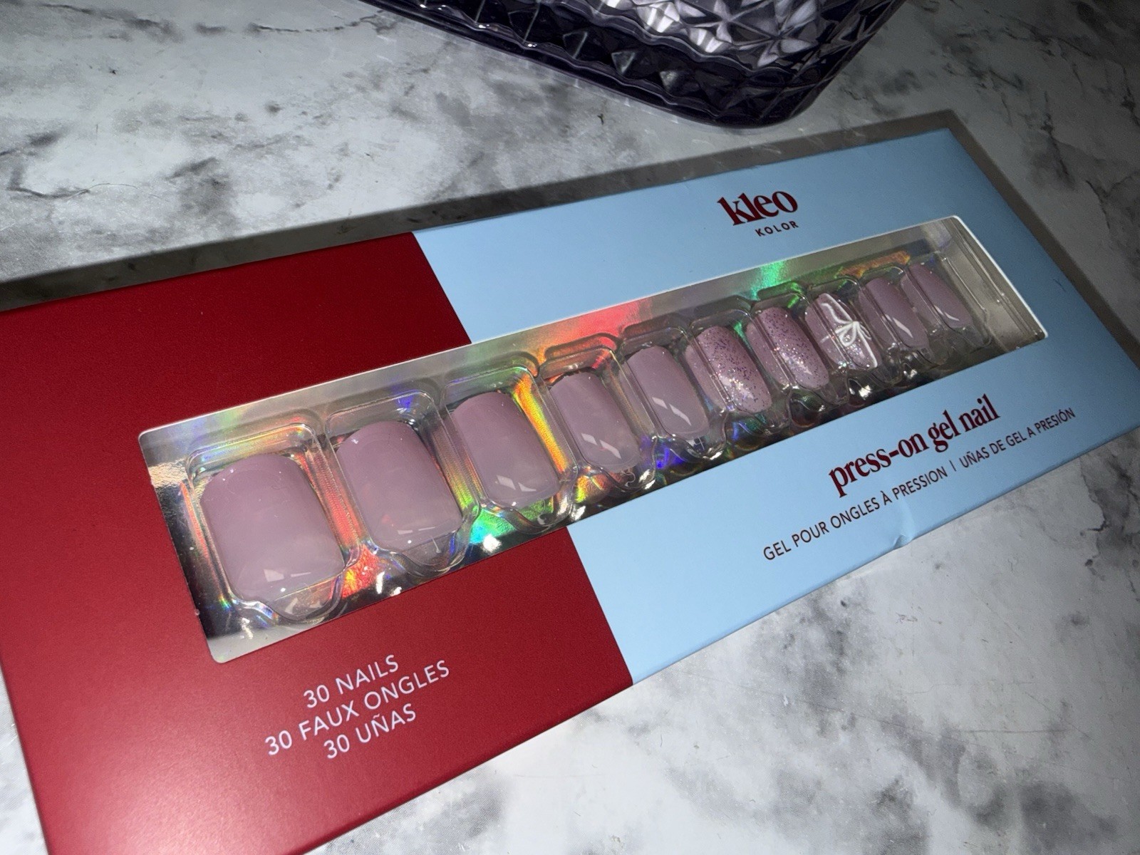 New Kleo Kolor Press-On Gel Nails – Short Square Pink Wrap Queen