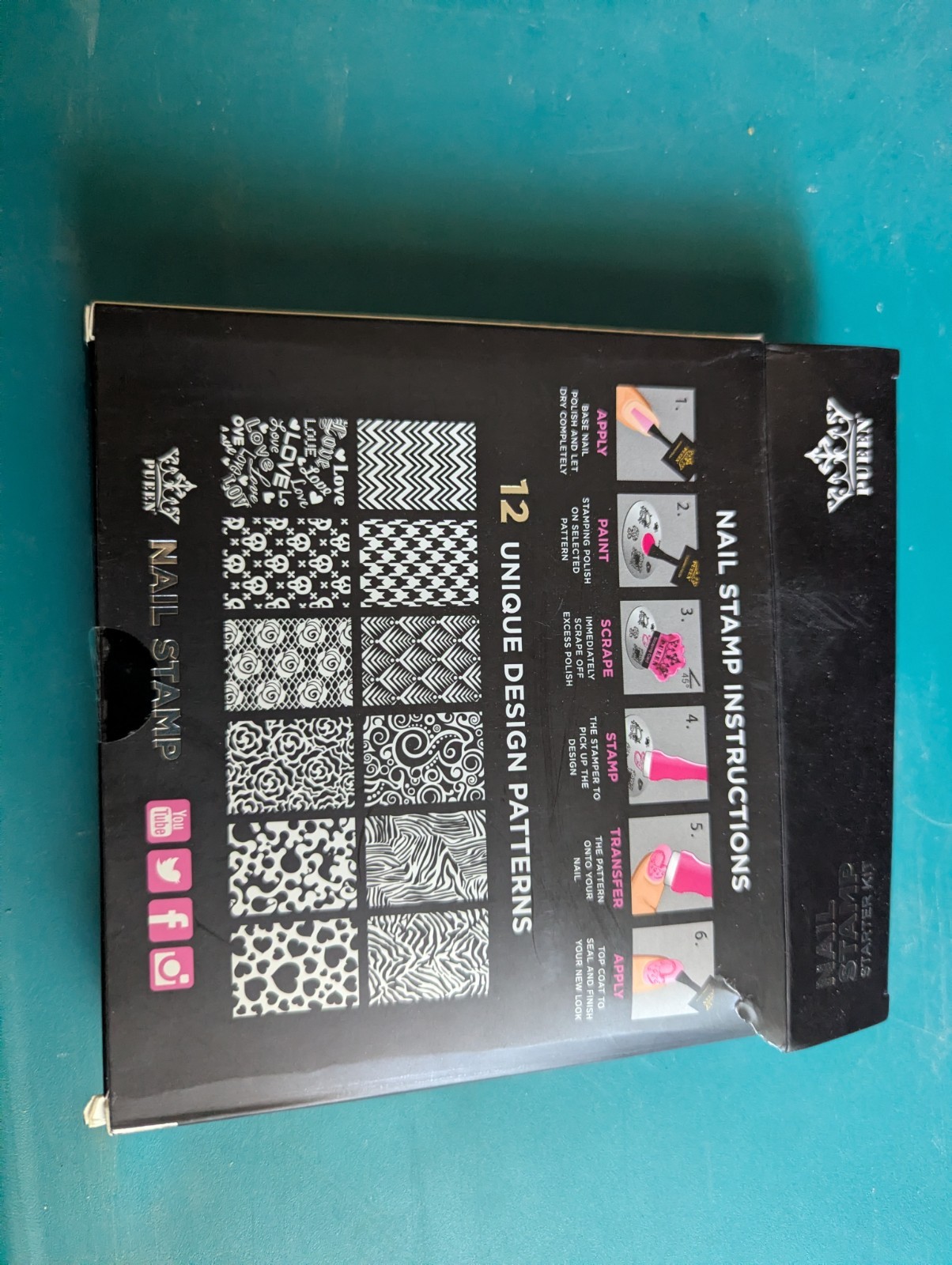 PUEEN Starter Nail Stamping Kit w/ Stamper Scraper Card & Animal Print Plate
