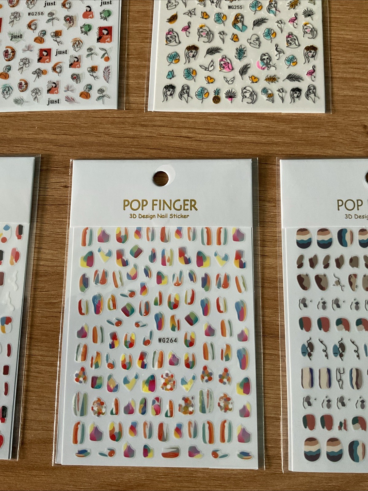 Set Of 5 Nail Design Stickers Brand New In Package Pop Finger Brand