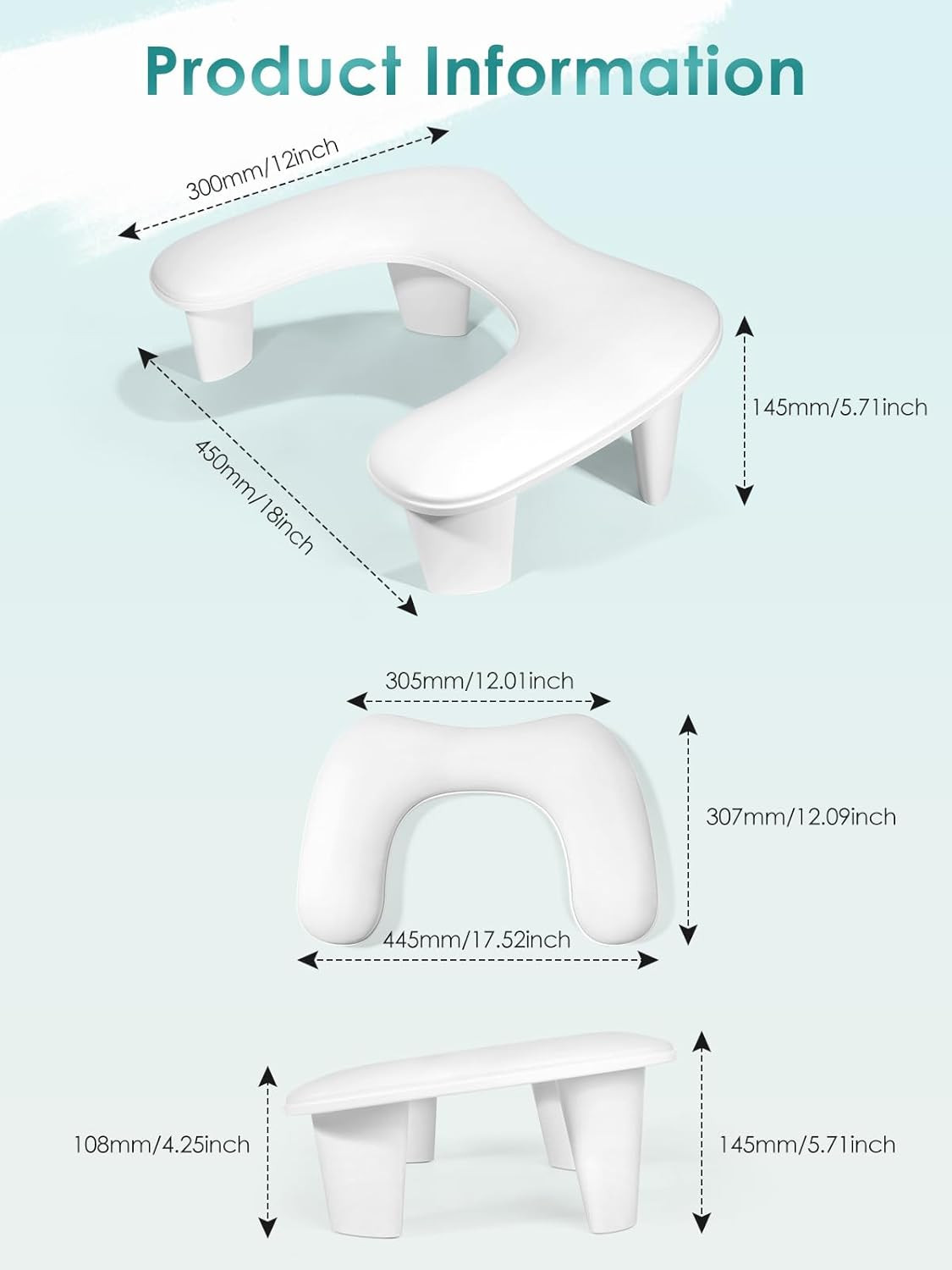 Nail Arm Rest Hand Pillow: Leather Nail Stand Nail Hand Rest – White Manicure Cu