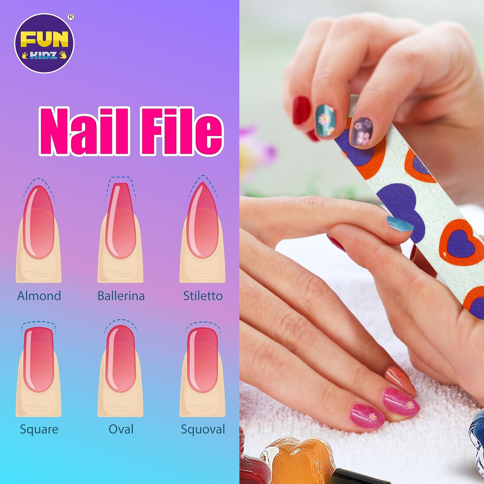 Kid Nail Art Kit for Girls, FunKidz Nail Studio Kits Size 17.91Wx12.4L with P…