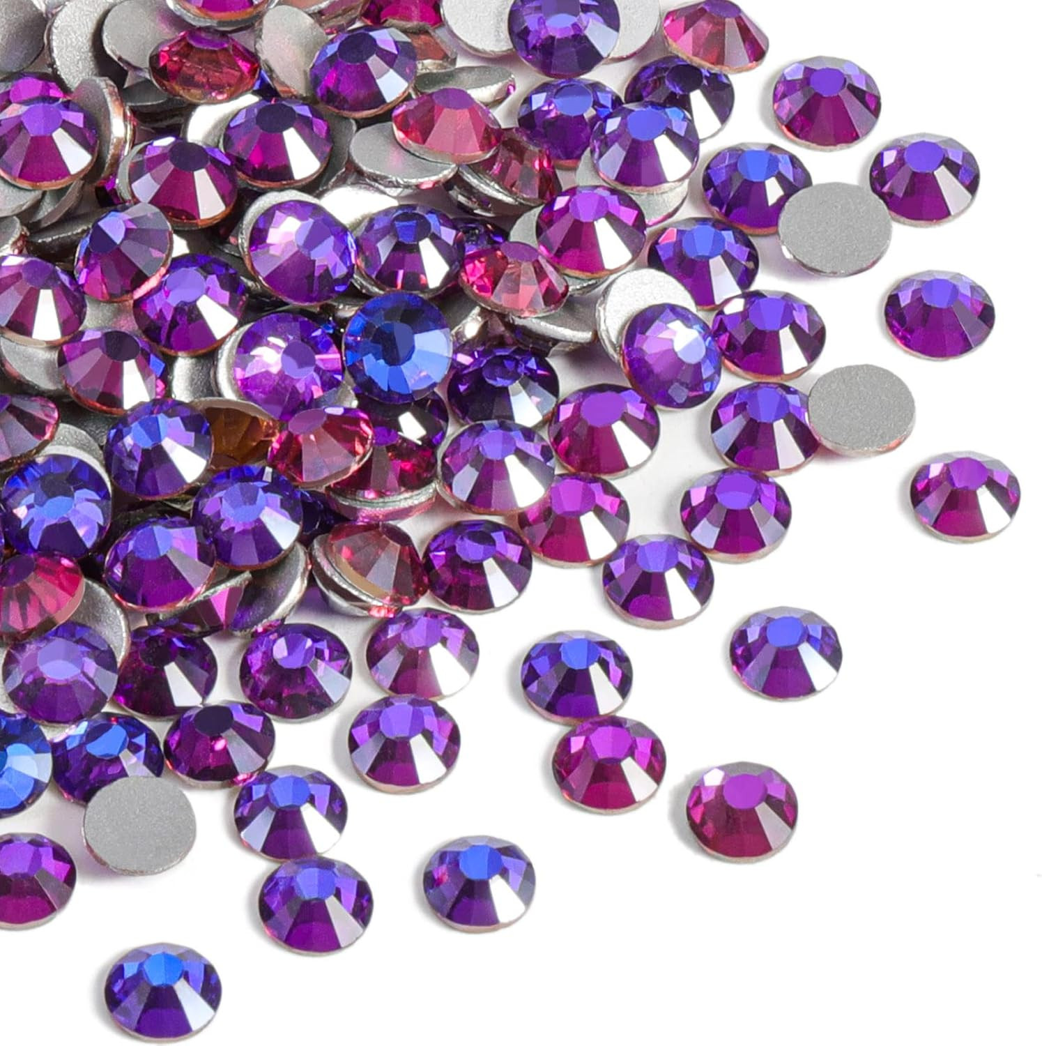2880Pcs Flat Back Crystal Rhinestones round Gems for Nail Art and Craft Glue Fix