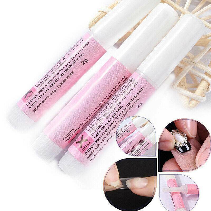 10 PCS Nail Tip Glue Super Bond For Acrylic Nails Strong Adhesive Manicure Tools