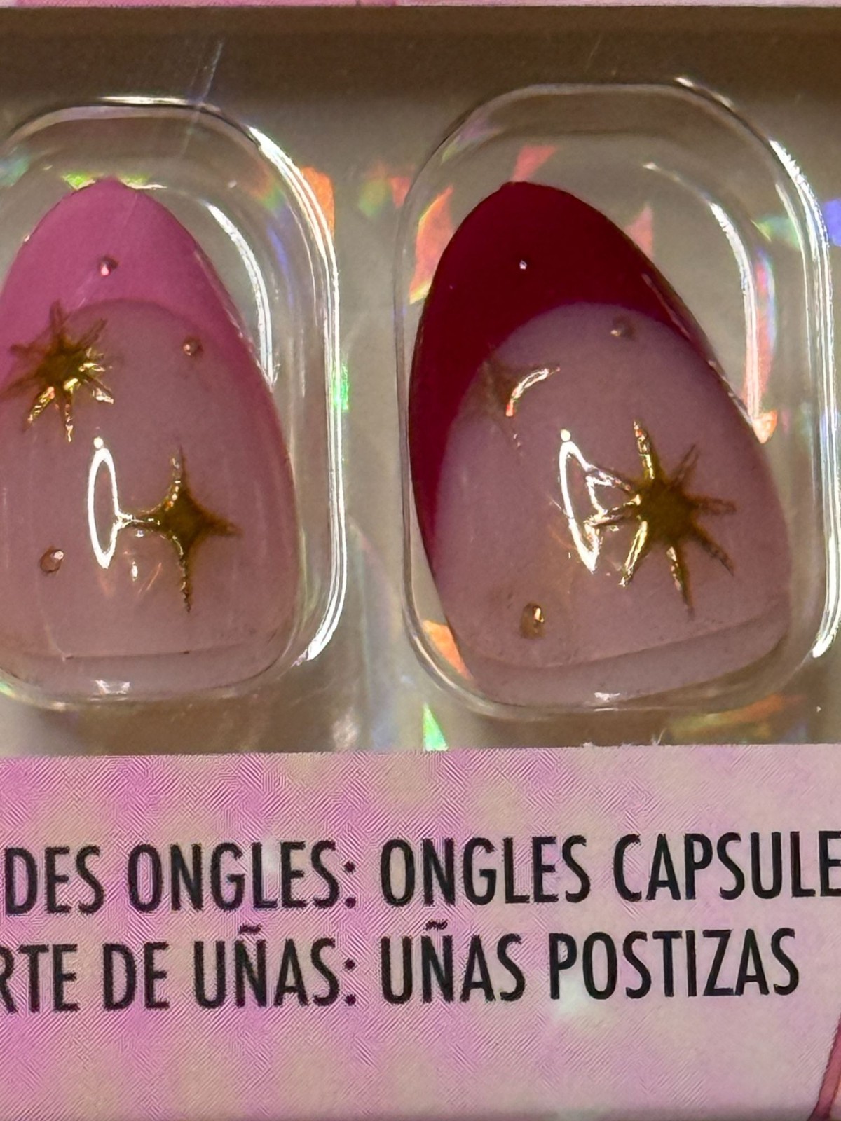 Ioni Pink Cowgirl Nail Art Tips Liberty Star Press On Nails Almond Short 12 Pc