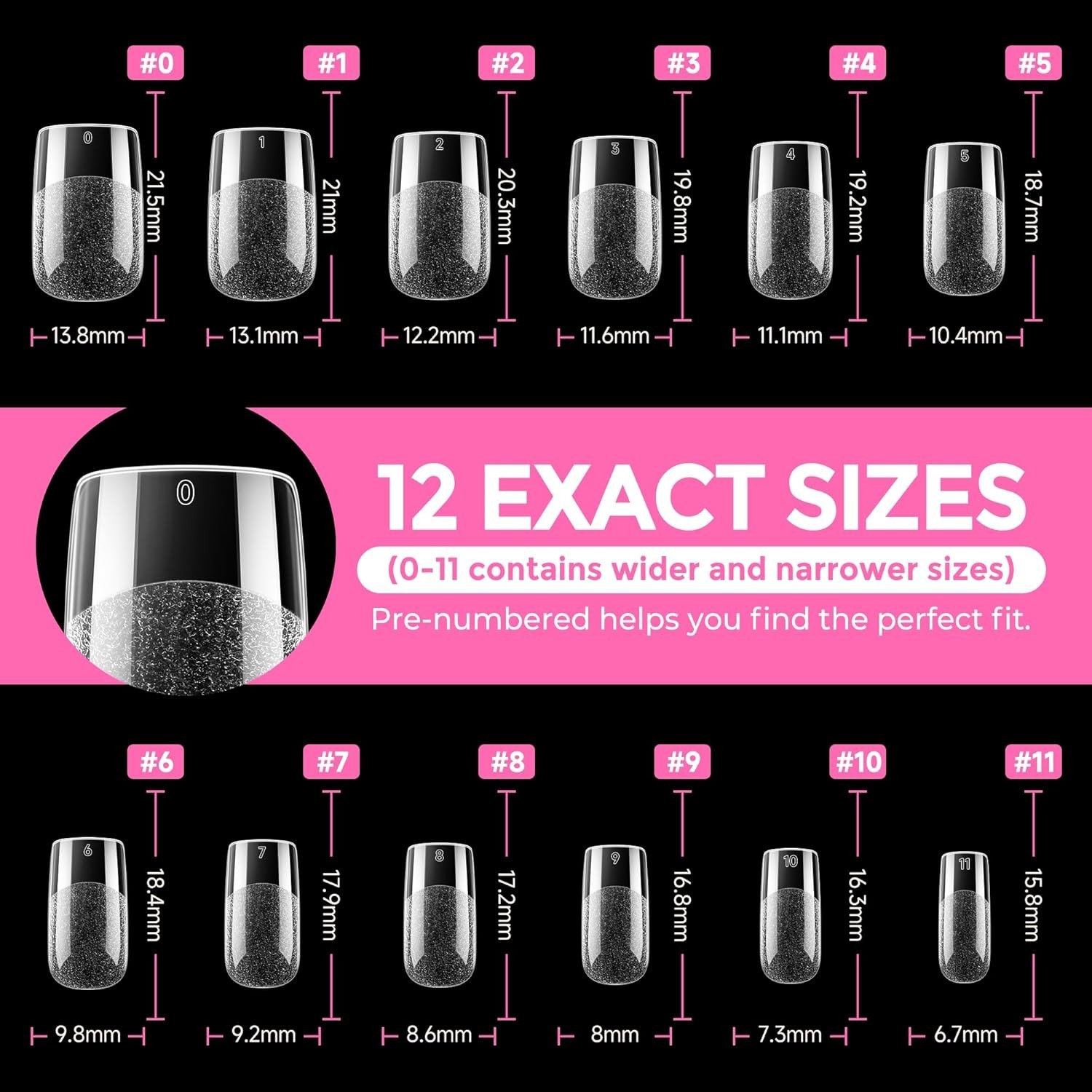 Pre-shaped 216 Pcs Short Square Gel Nail Tips: Easy Application for Any Occasion