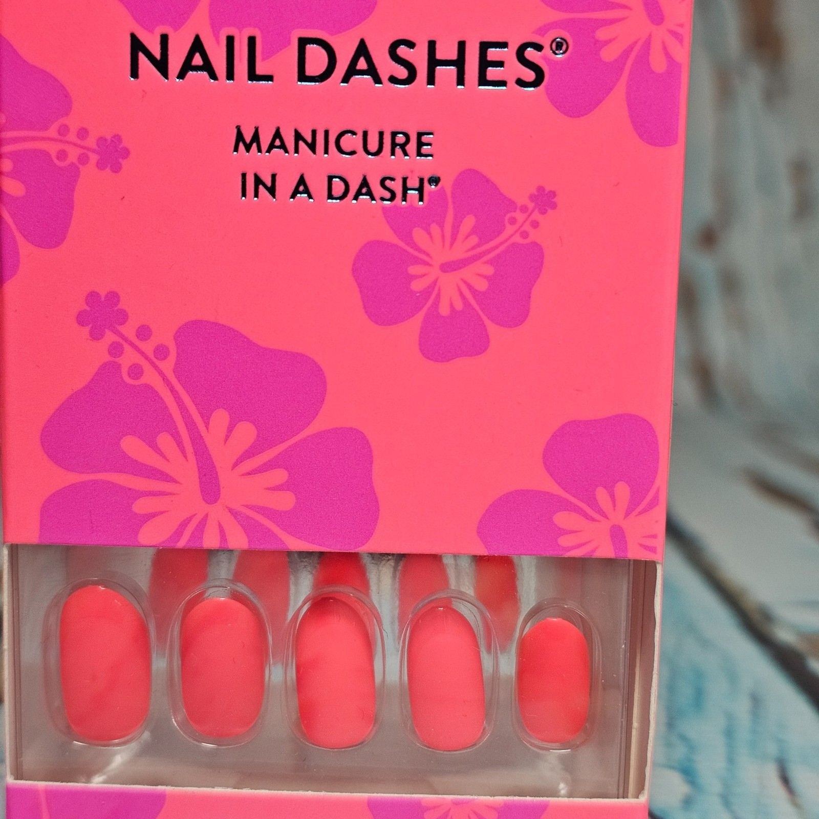 Red Aspen Mele’s Shaved Ice Shack Nail Dashes Medium Oval Pink Coral New