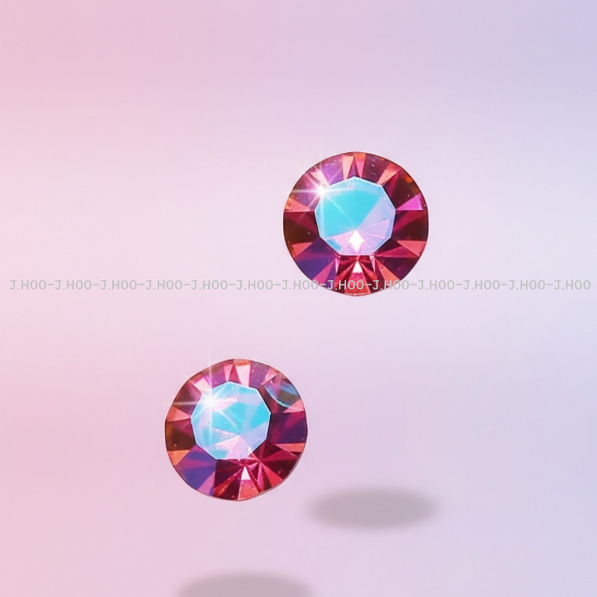 Preciosa Czech Rose AB V-Cut Round Stone Pointed Back