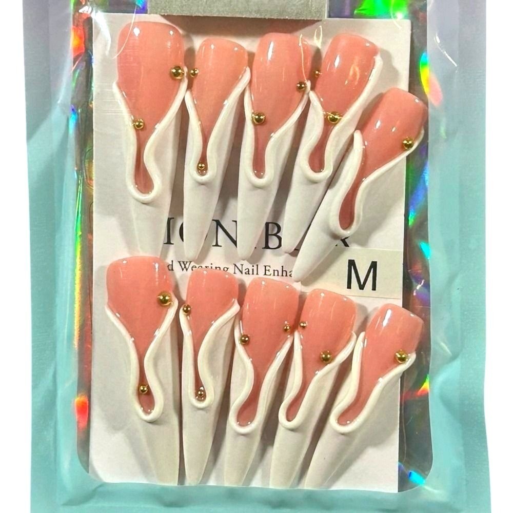 Coquette Pink French Tip Press On Nails Clean Girl Minimalist Soft Glam