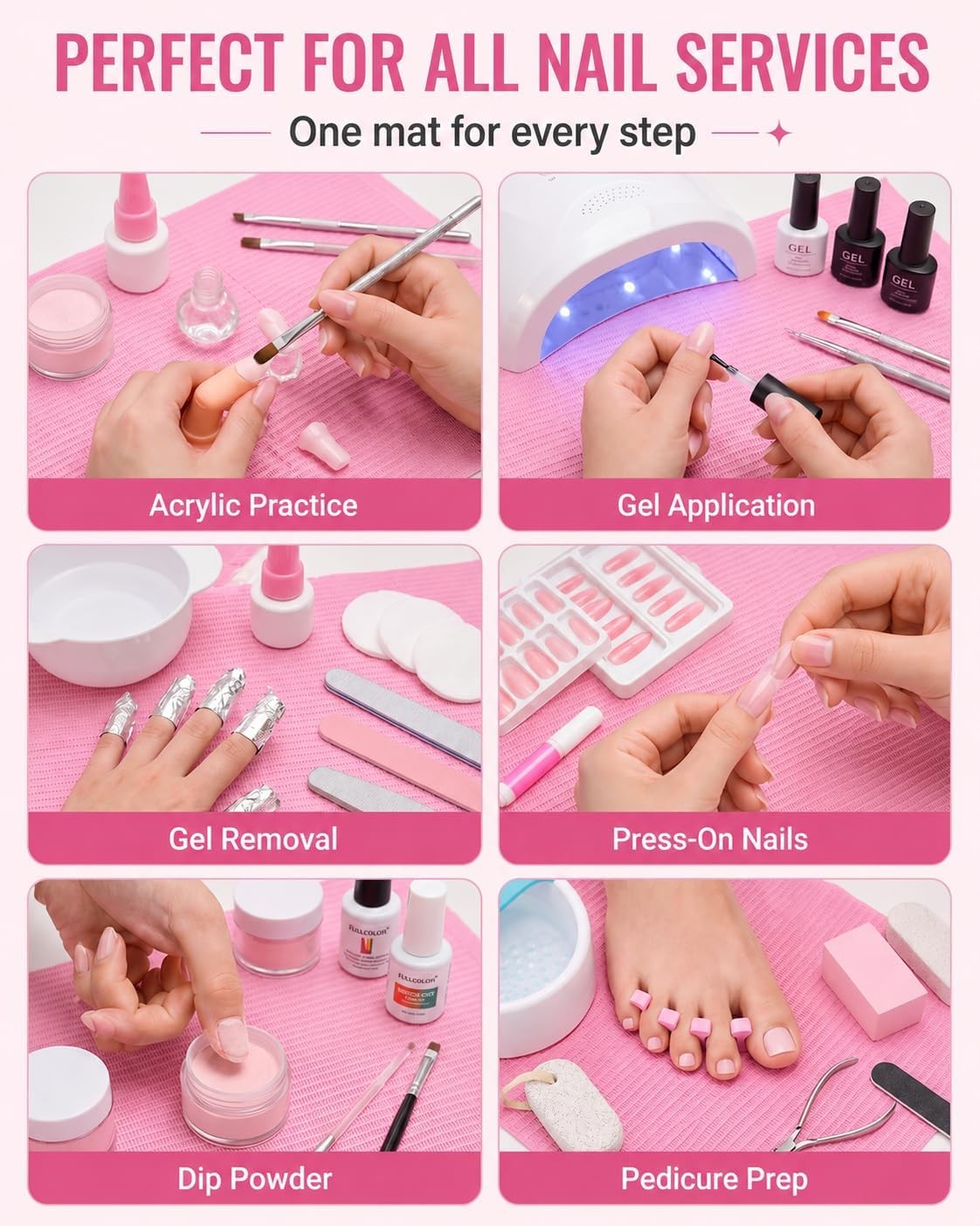 Disposable Nail Mats: 20 Pcs Foldable Nail Paper Towels for Table Acrylic