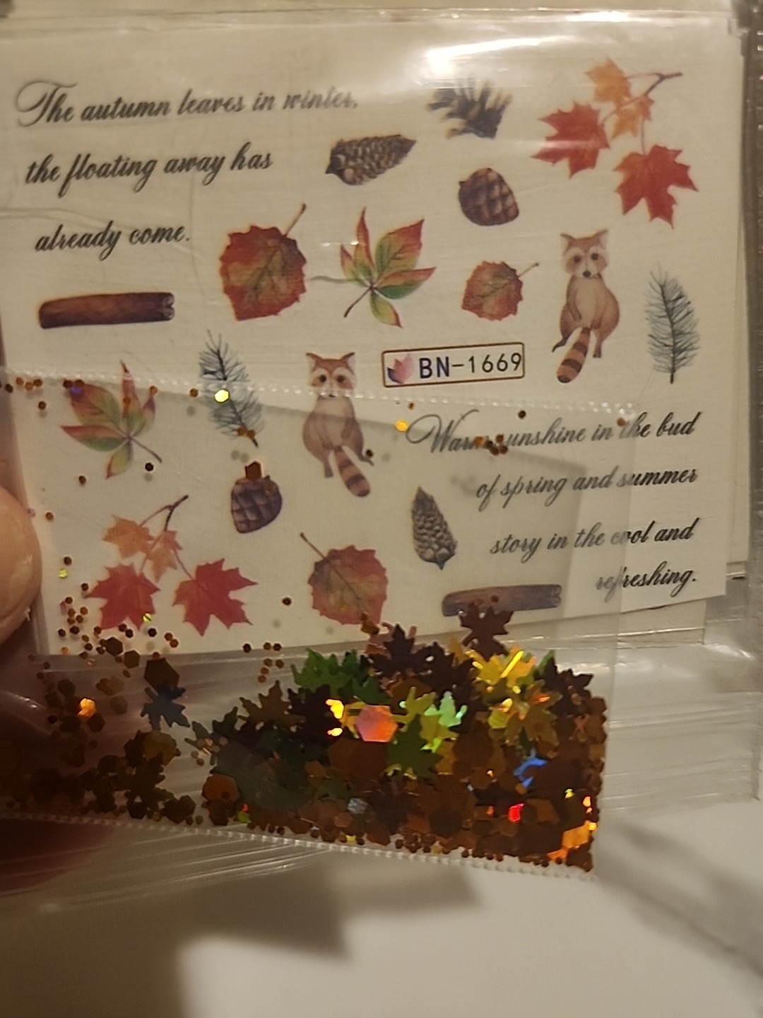 Nail Art Water Transfer Sticker Multicolor Maple Leaf Fall Decals Manicure(3pcs)