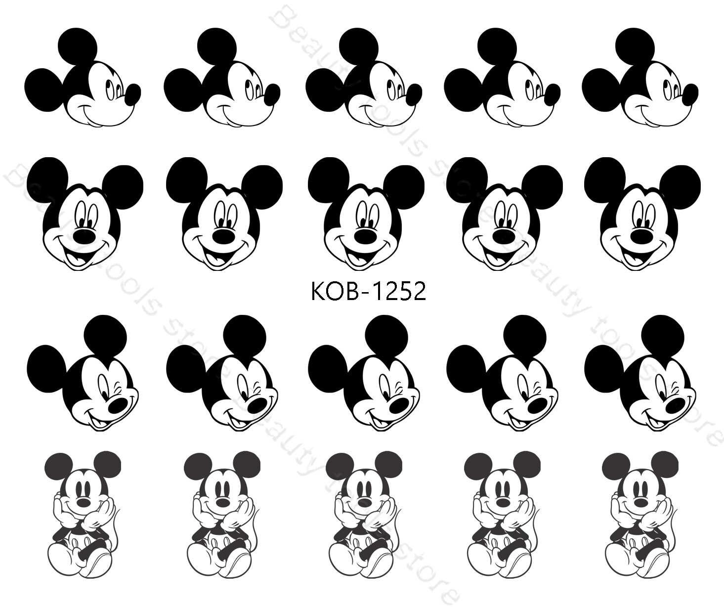Nail Art Water Transfer Stickers Decal Mickey Mouse KoB-1252