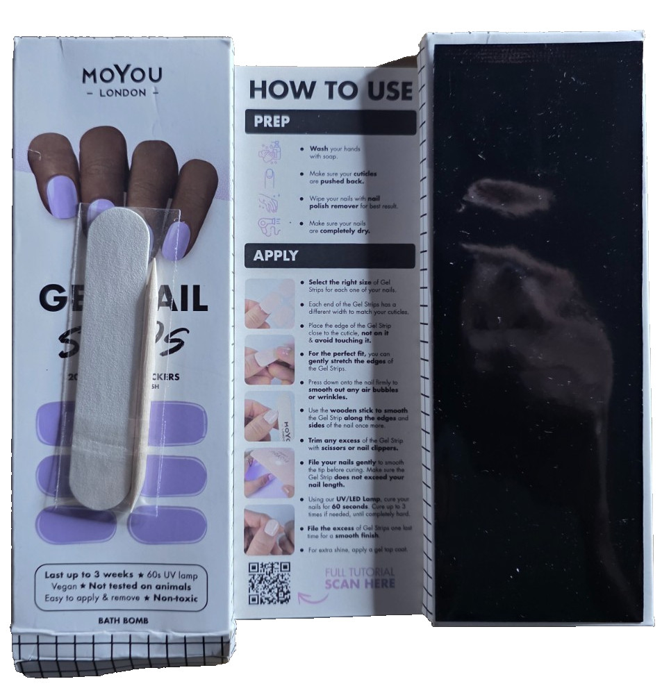 MOYOU LONDON Semi Cured LILAC Gel Nail Strips 40 Pcs Spring Nail Wraps for Salon