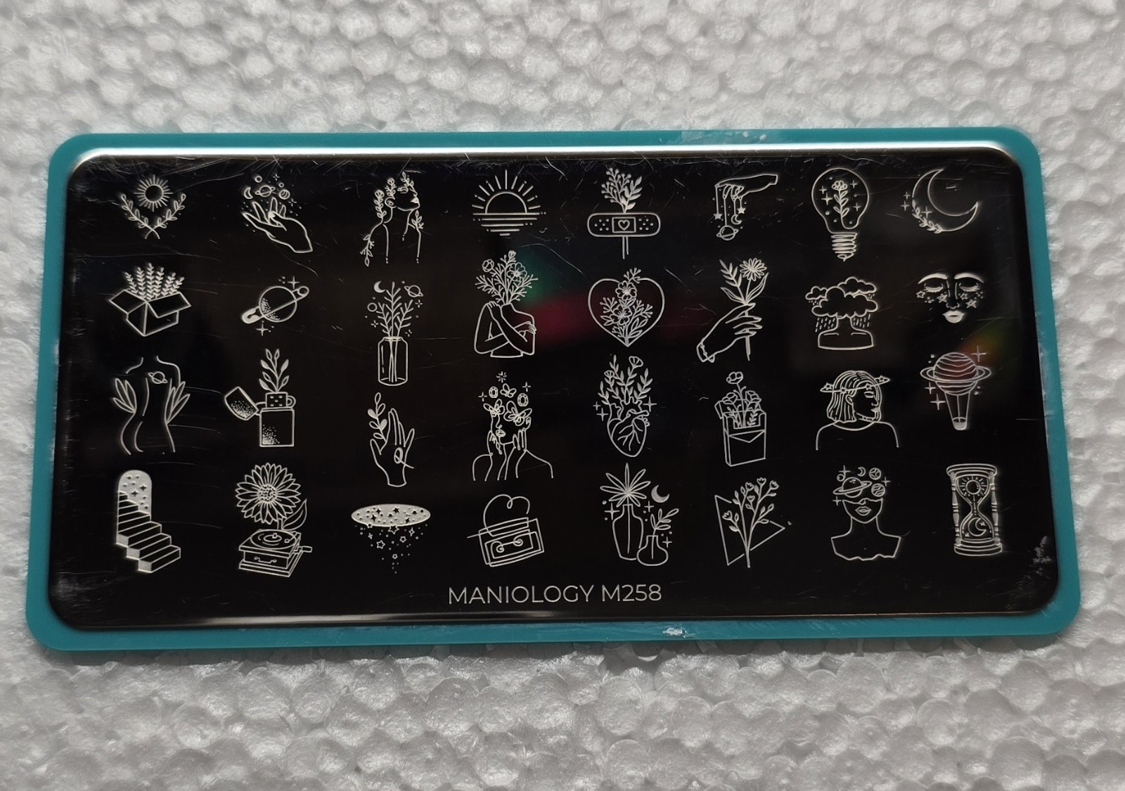 M258 Maniology Feminine Power Positive Healthy Mind Growth Nail Stamp Plate HTF