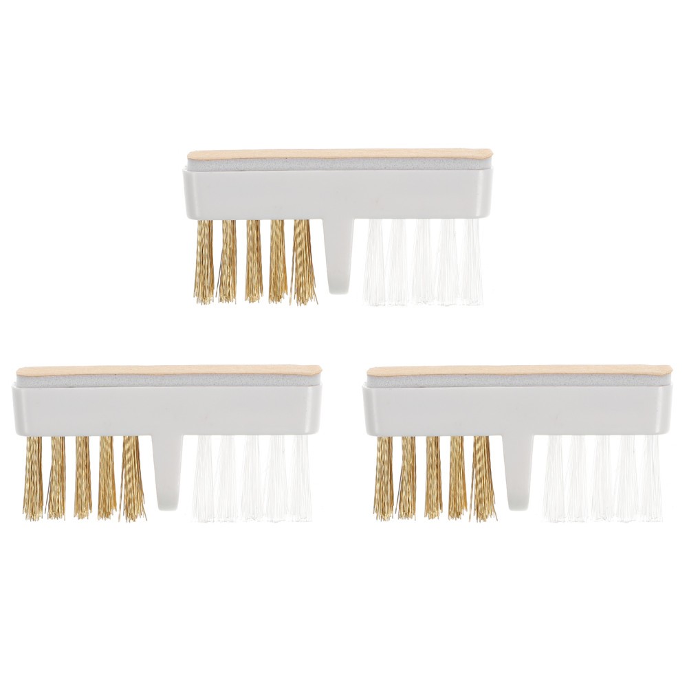 3 PCS Steel Wire Brush for Drill Professional Nail Brushes Bit Cleaner