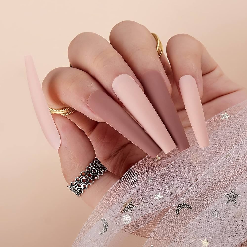 Makartt XXL Long Press-On Nail Kit, Glue-On Acrylic Nails, French Press-On Nails