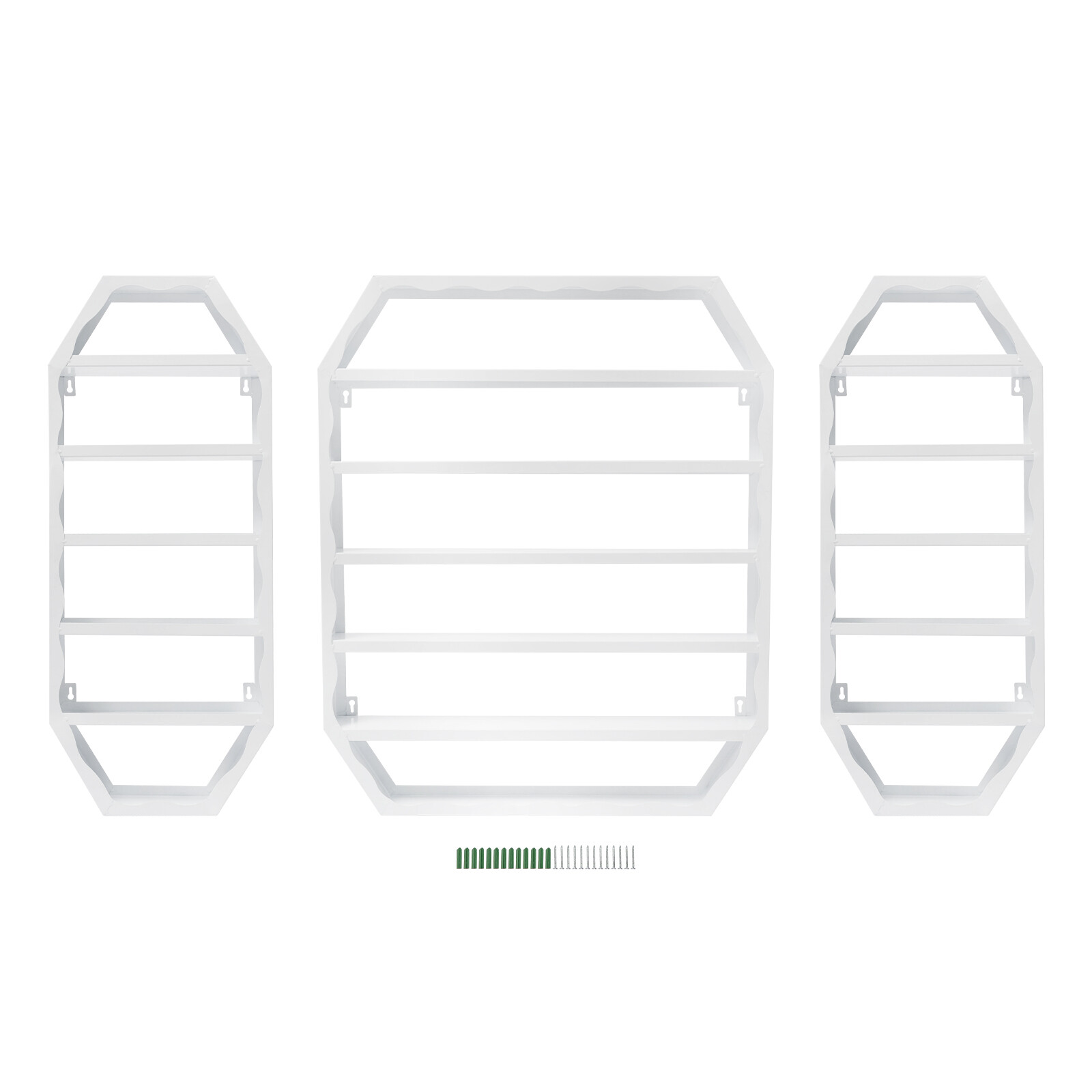 3pcs Nail Polish Storage Racks Wall-mounted Metal Multi-tiers Display Rack White
