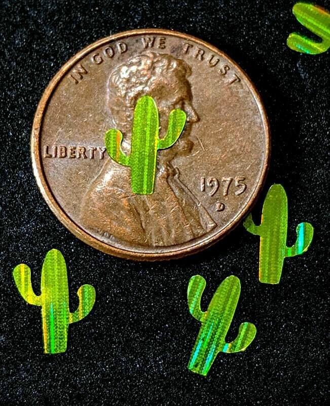 CACTUS SHAPE GLITTER /Lazer Holographic~Nail•Acrylic•Gel•Body Art•Face•Festival