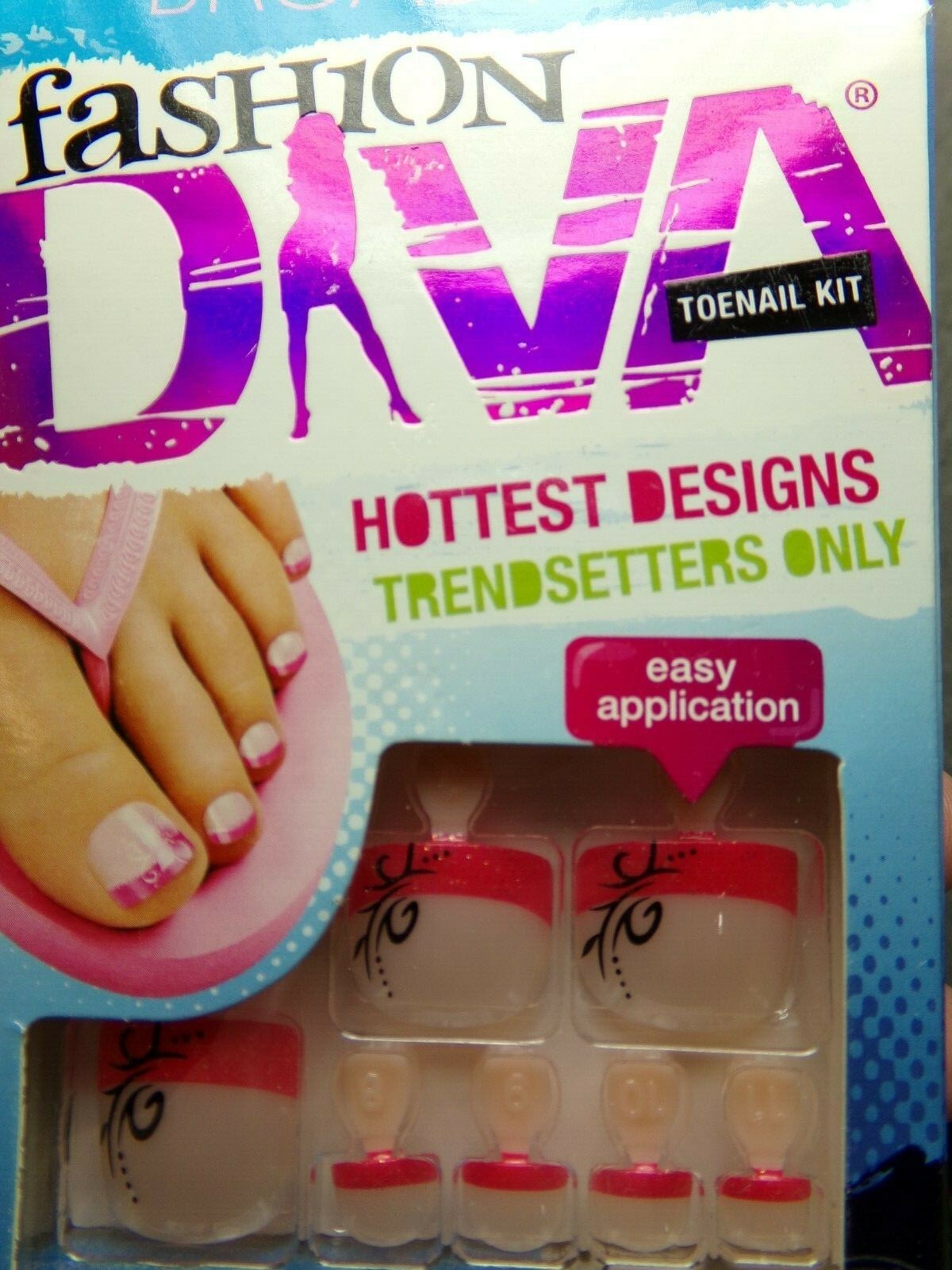 Broadway for Kiss Glue-On TOENAILS Mambo Melon RED FRENCH