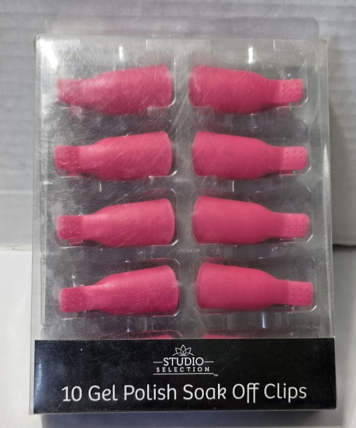 Studio Selection Nail LOT- 10 Pink Gel Polish Soak Off Clips + Cuticle Oil Kit