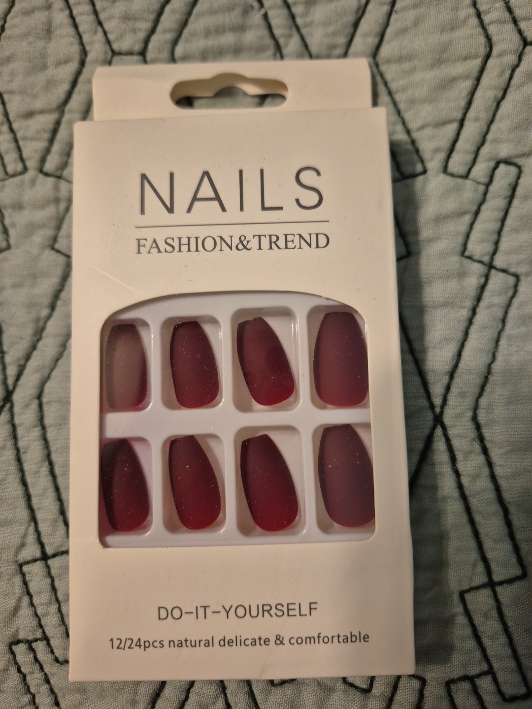 Beautiful Nail Brand, New Nail Tips, Do It Yourself Manicure. Dark Red.12/24 pcs