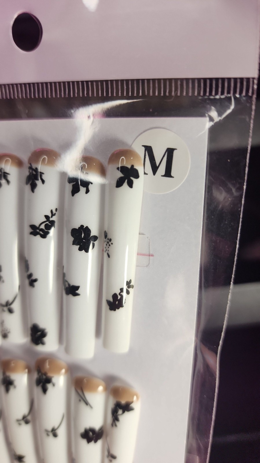 Medium Size Super Long White Square Handmade 10 Pc Press-on Nail Set