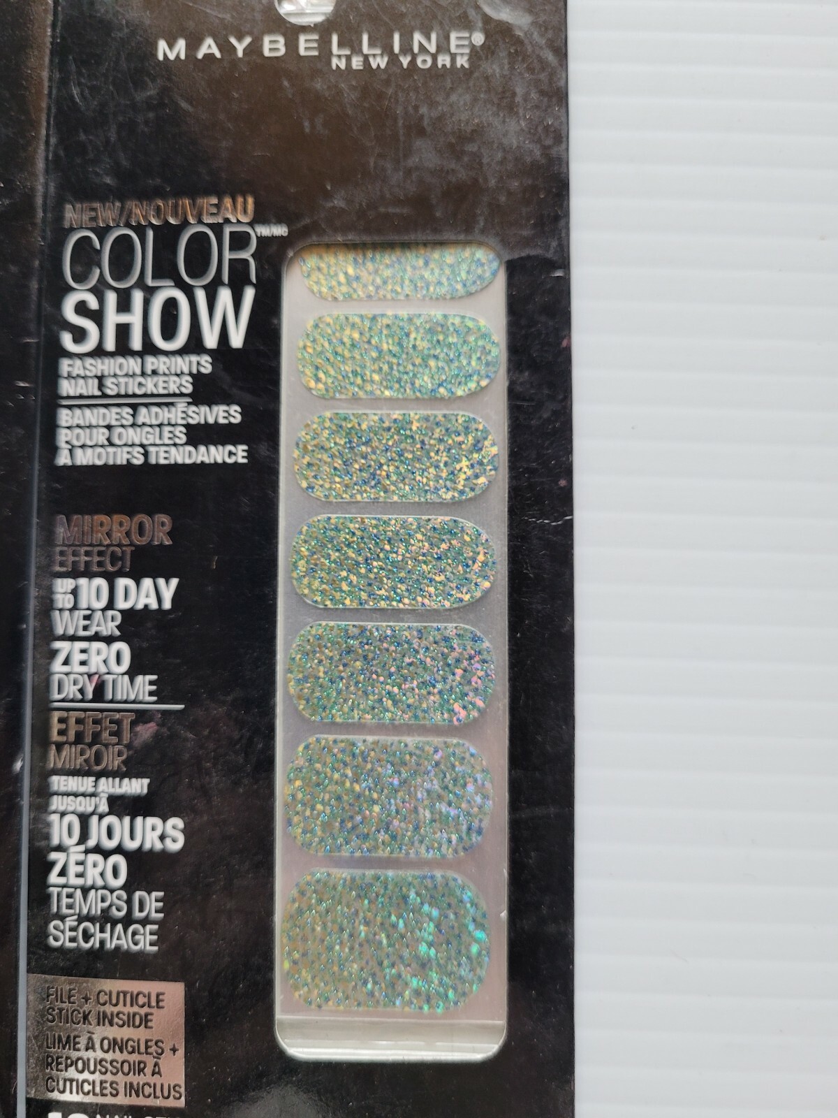 2 x Maybelline Color Show Fashion Print Mirror Effect 18 Nail Stickers Per Pack.