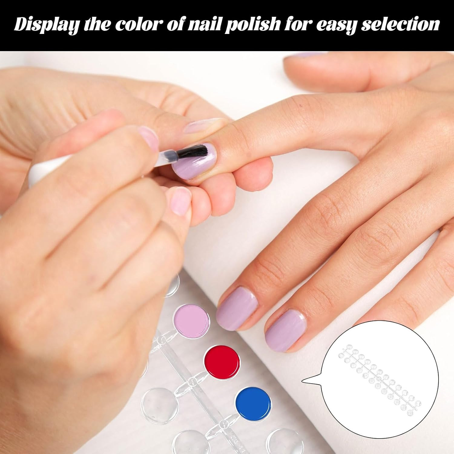 Nail Colour Display, 240 Pcs Clear Nail Swatches, round Nail Art Color Display C