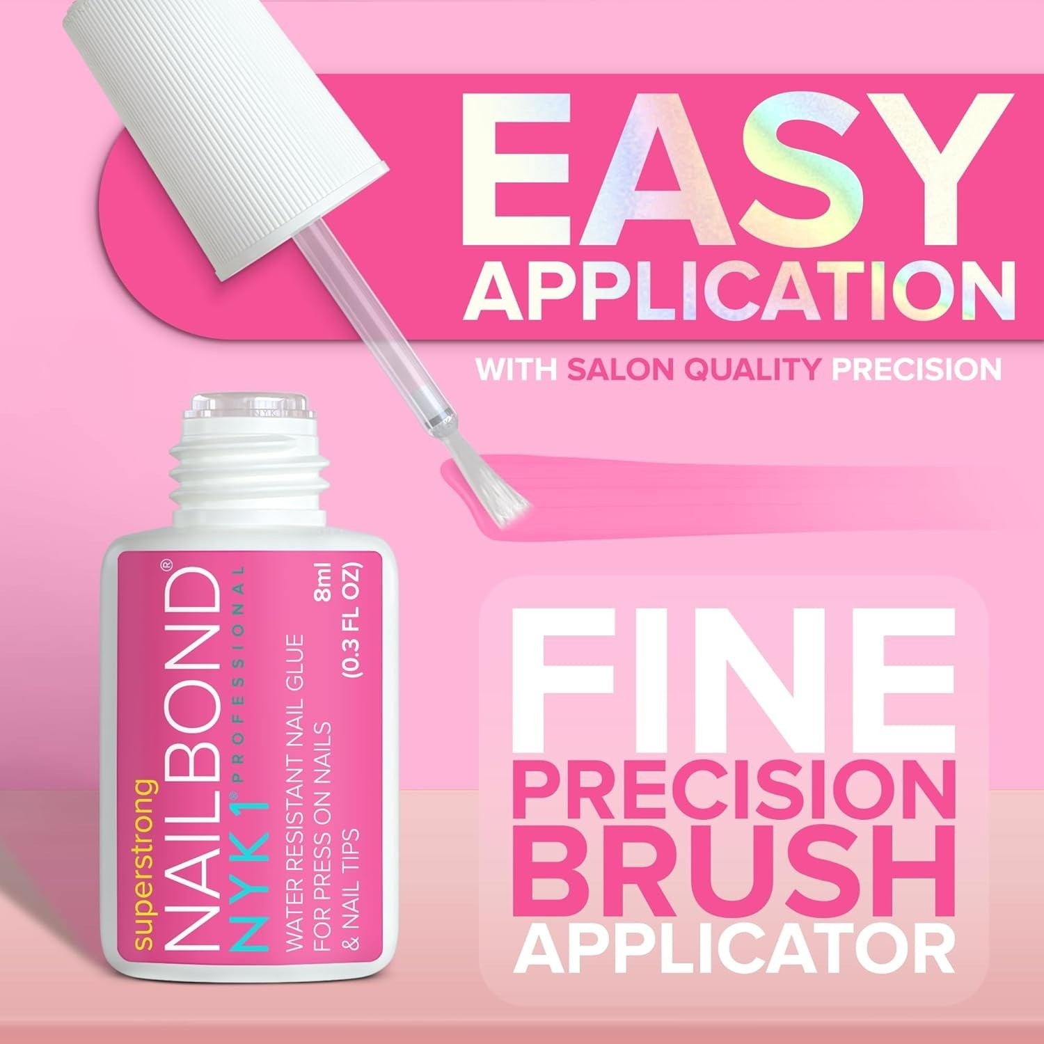 Super Strong Brush-On Nail Glue 8ml–Press-On,Tips&Acrylics,Long-Lasting,Free 🚚