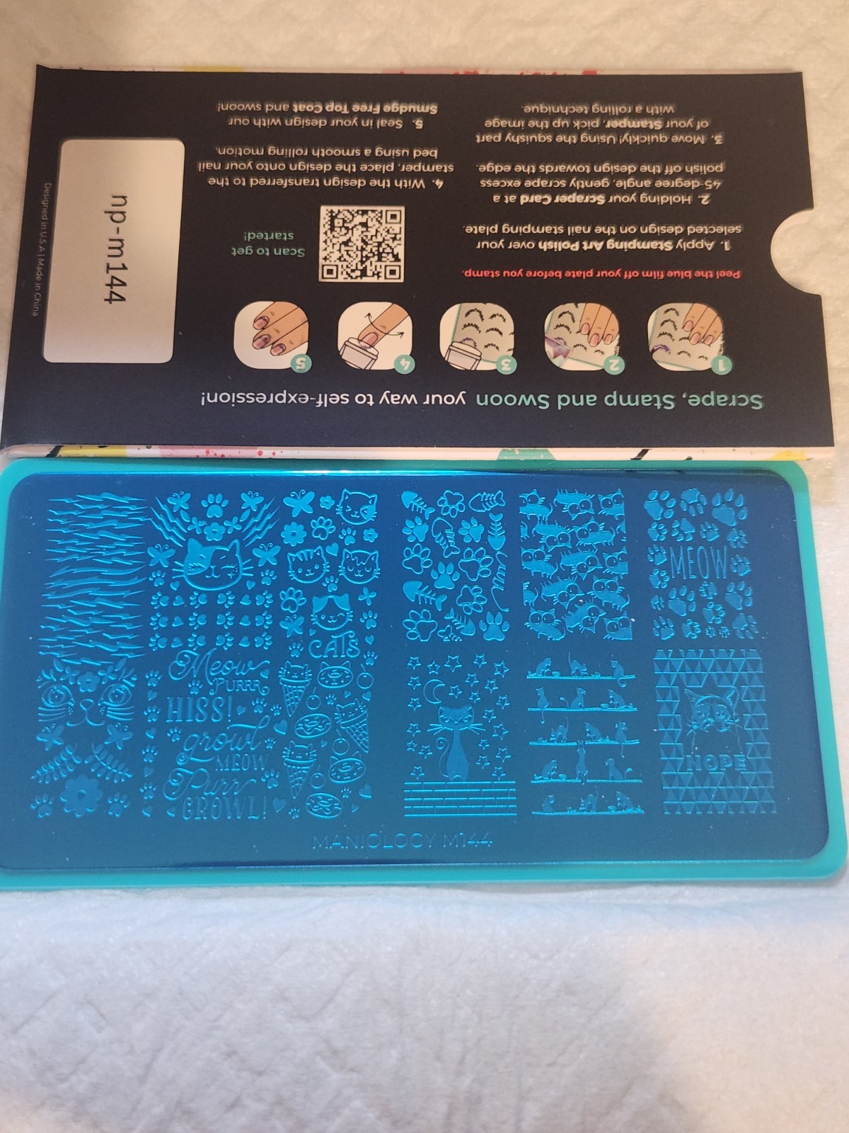 Maniology M144 Cat Lover Nail Stamping Plate – New with Sleeve, Retired