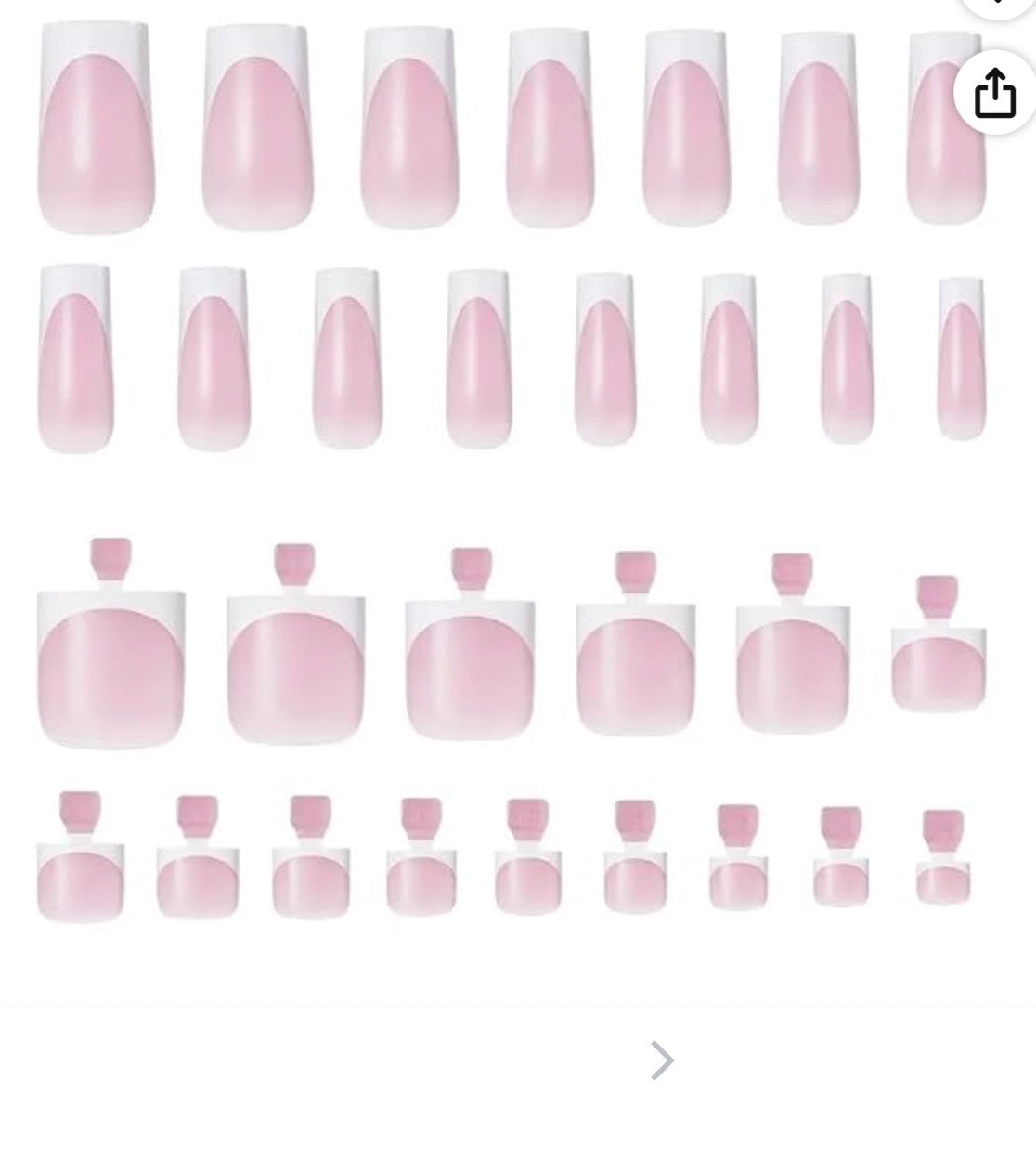 NHIXK 60PCS French Tip Press On Nails & Toenails Set Square Full Cover Manicure
