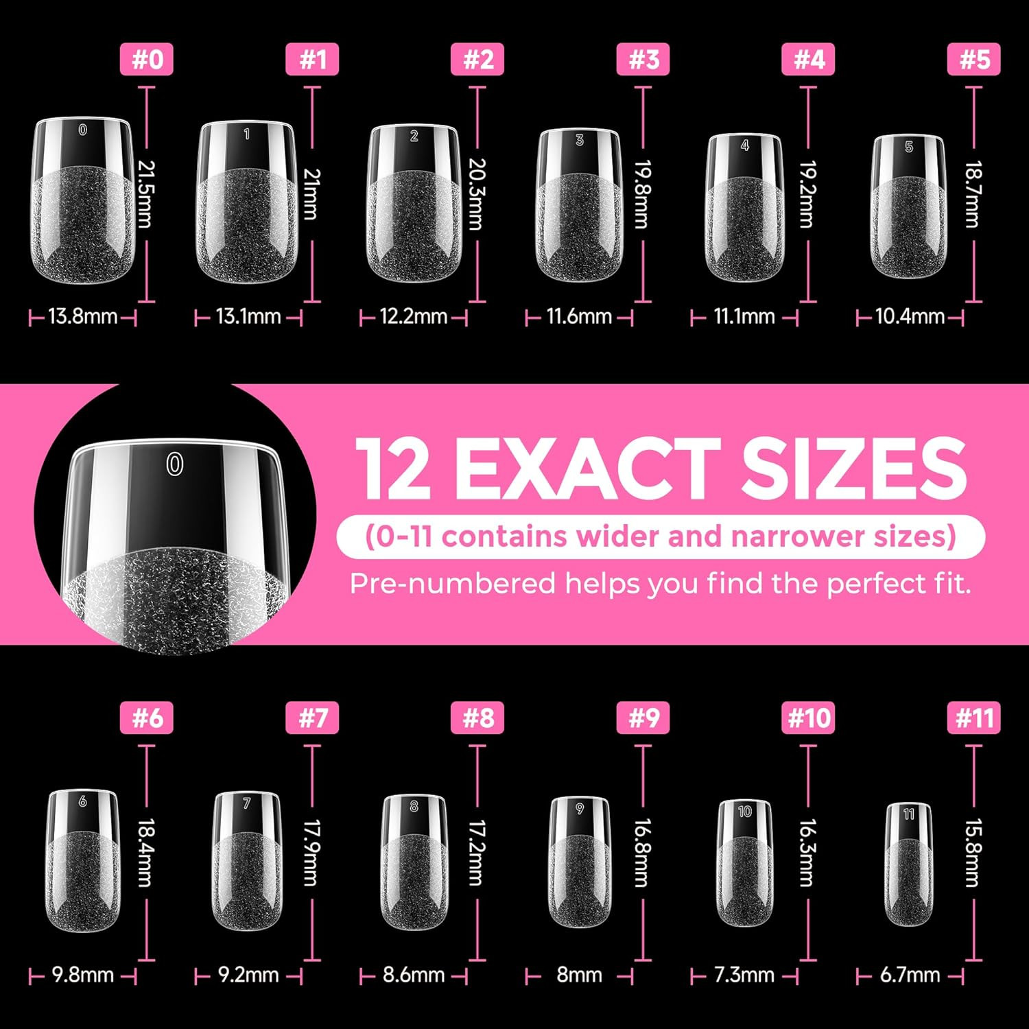 UNA GELLA Short Square Fake Nails 216Pcs Short Square Press on Nails Pre-Shape G