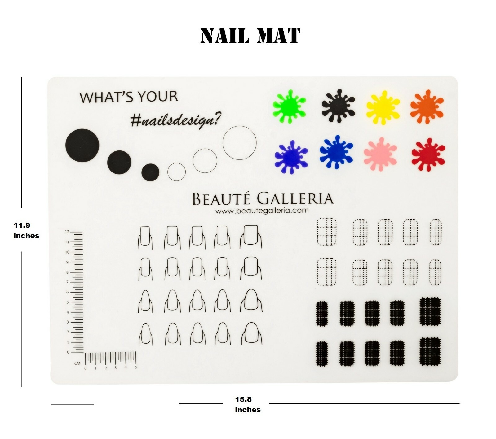 Rollable Nail Art Stamping Mat for Reserve Stamping Nail Decals Practice Mat
