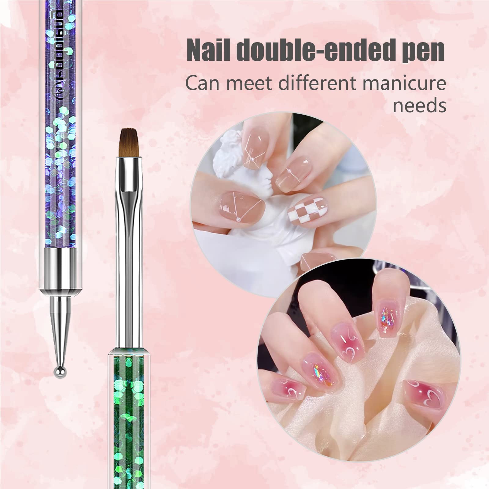 Nail Art Brushes, 7Pcs Nail Design Brushes for Salon at Home DIY Manicure wit…
