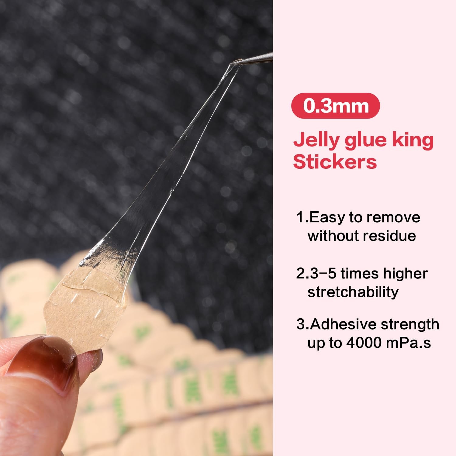 50 Sheets High Polymer Jelly Glue for Fake Nails, 12 Sizes Waterproof Breatha…