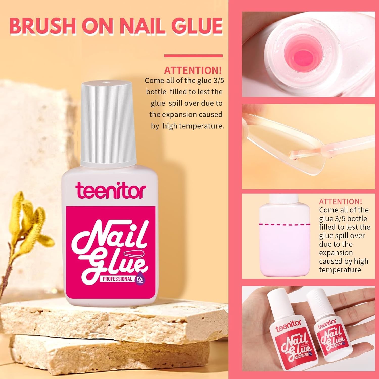 Clear Coffin Nail Tips Set, Long Acrylic Nail Kit Full Cover Clear Press On N…