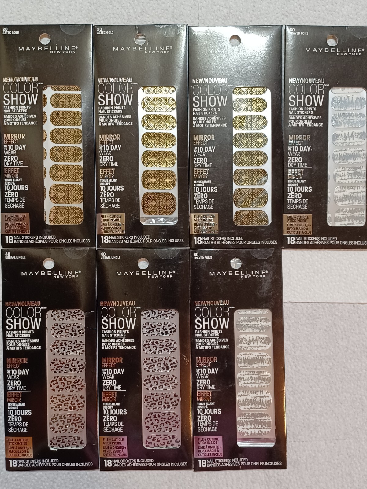 MAYBELLINE Color Show Fashion Print Nail Stickers 7 packs, 126 nail stickers #2