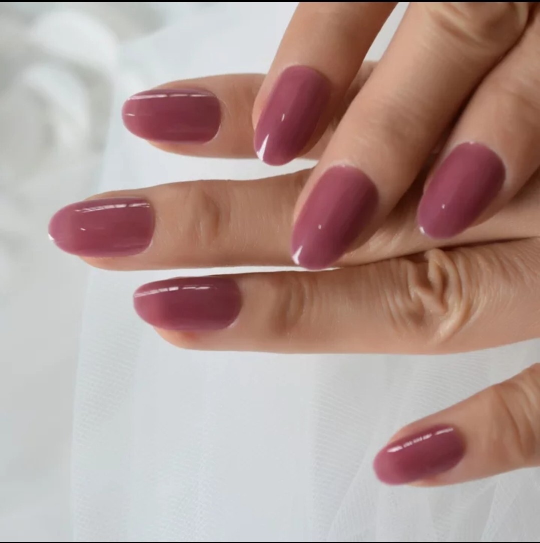 24 Purple Jelly Press on nails mauve oval almond round