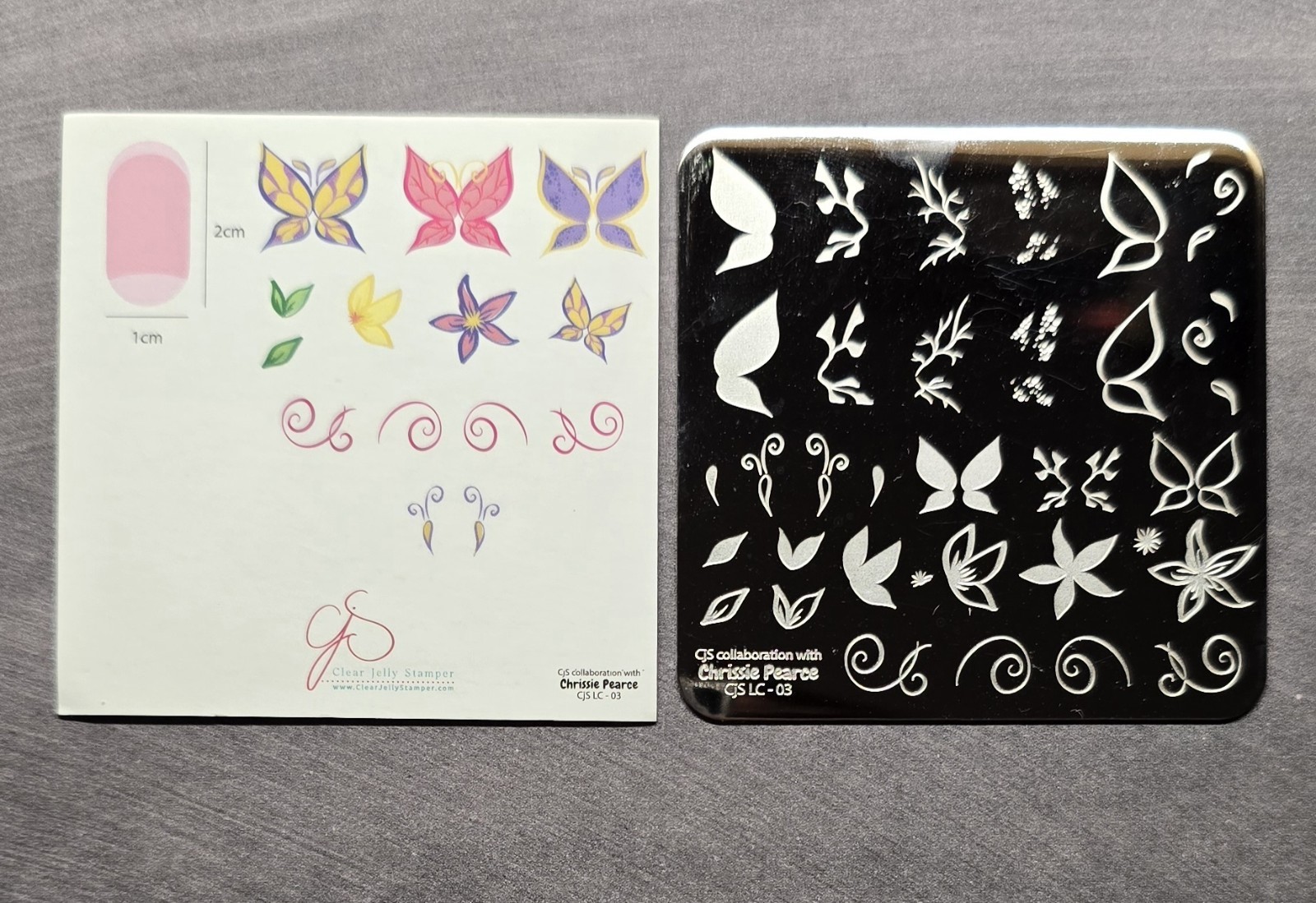 Clear Jelly Stamper Layered Nail Stamp Plate CJS LC-03 Butterfly Wings Chrissie
